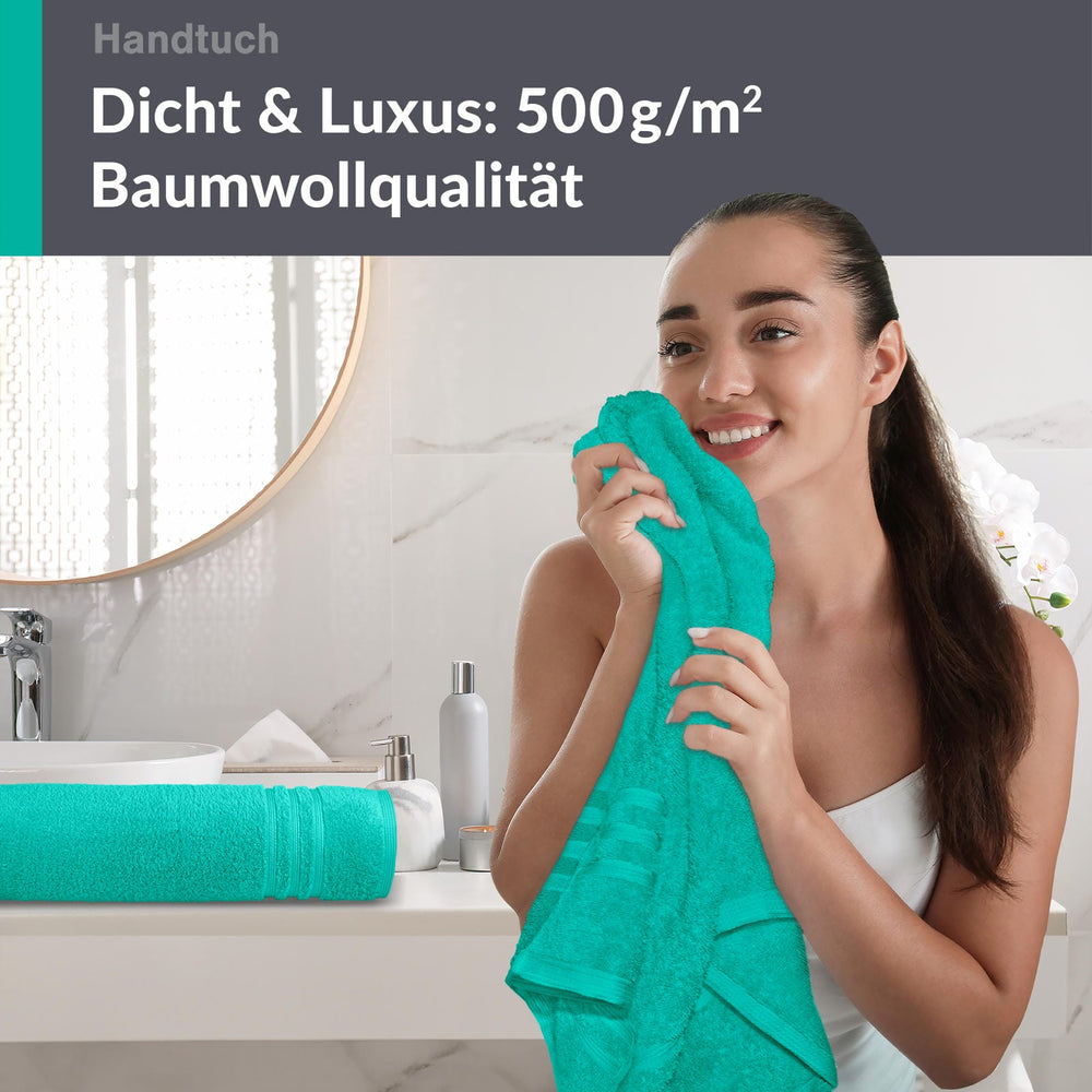 Handtuch 50x100 cm 2er Set Türkis - Meer