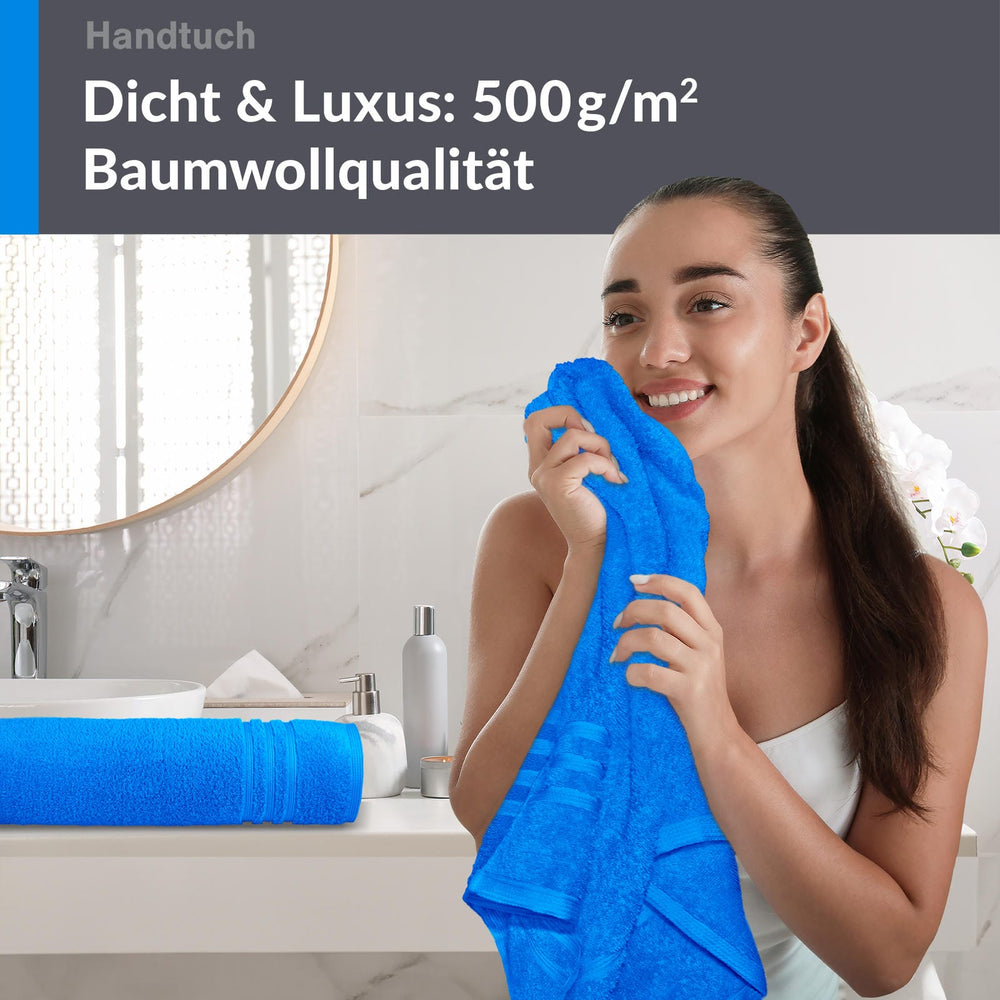 Handtuch 50x100 cm 2er Set Blau - Karibik
