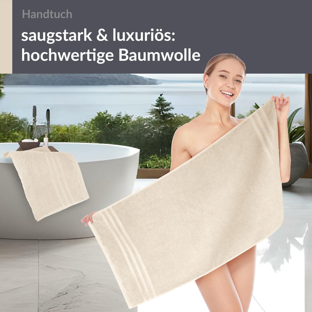 Handtuch 50x100 cm 2er Set Natur