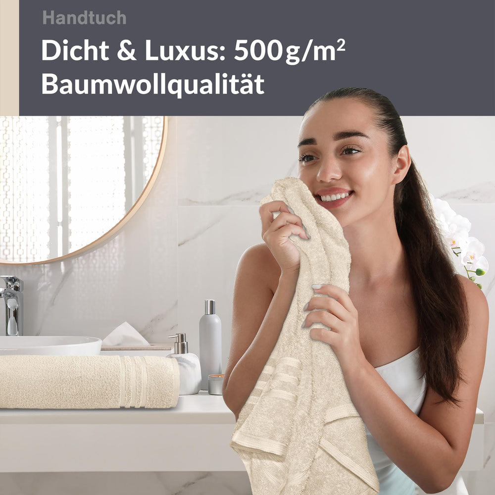 Handtuch 50x100 cm 2er Set Natur