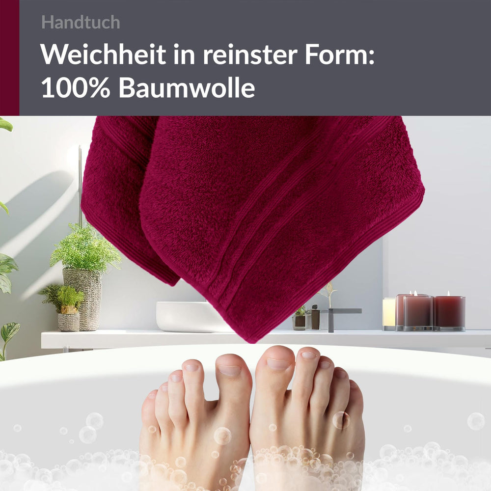 Handtuch 50x100 cm Rot - Kirsch