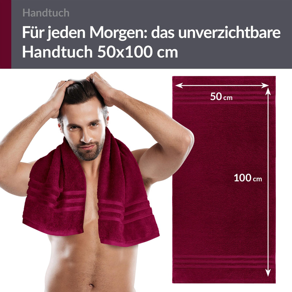 Handtuch 50x100 cm Rot - Kirsch