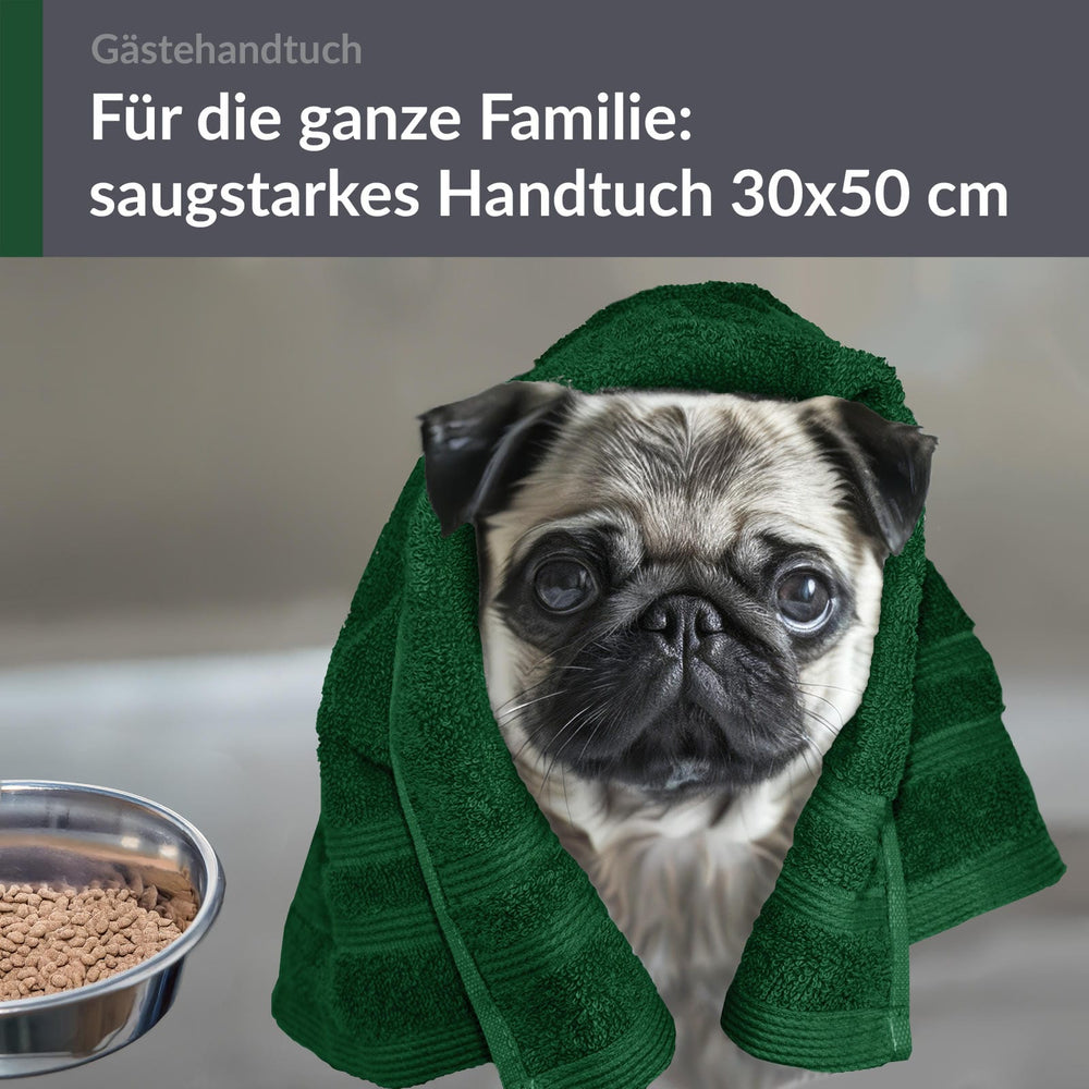 Gästehandtücher 30x50 cm Grün - Tannen