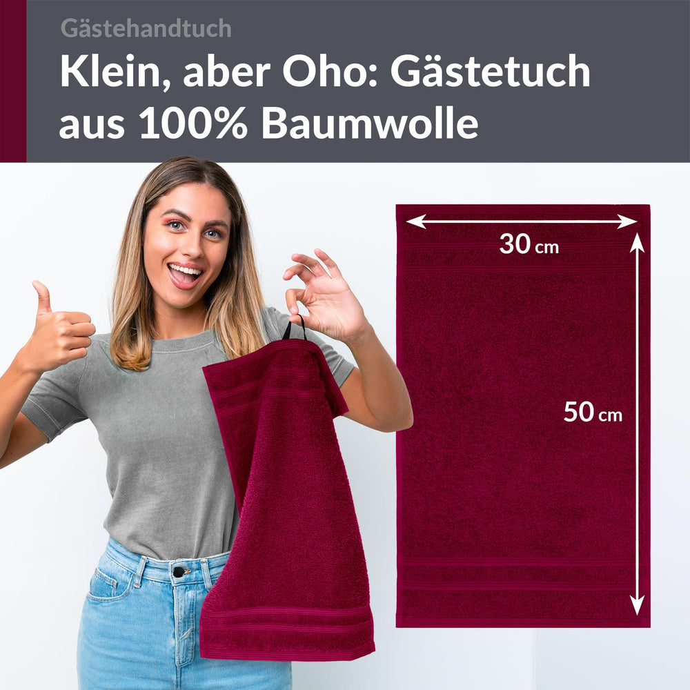 Gästehandtücher 30x50 cm Rot - Kirsch