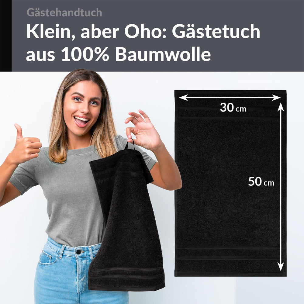 Gästehandtücher 30x50 cm Schwarz