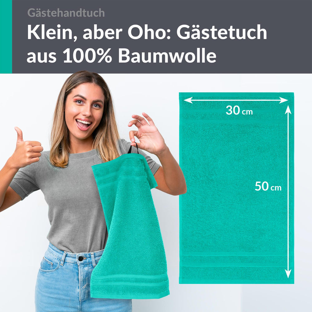 Gästehandtücher 30x50 cm Türkis - Meer