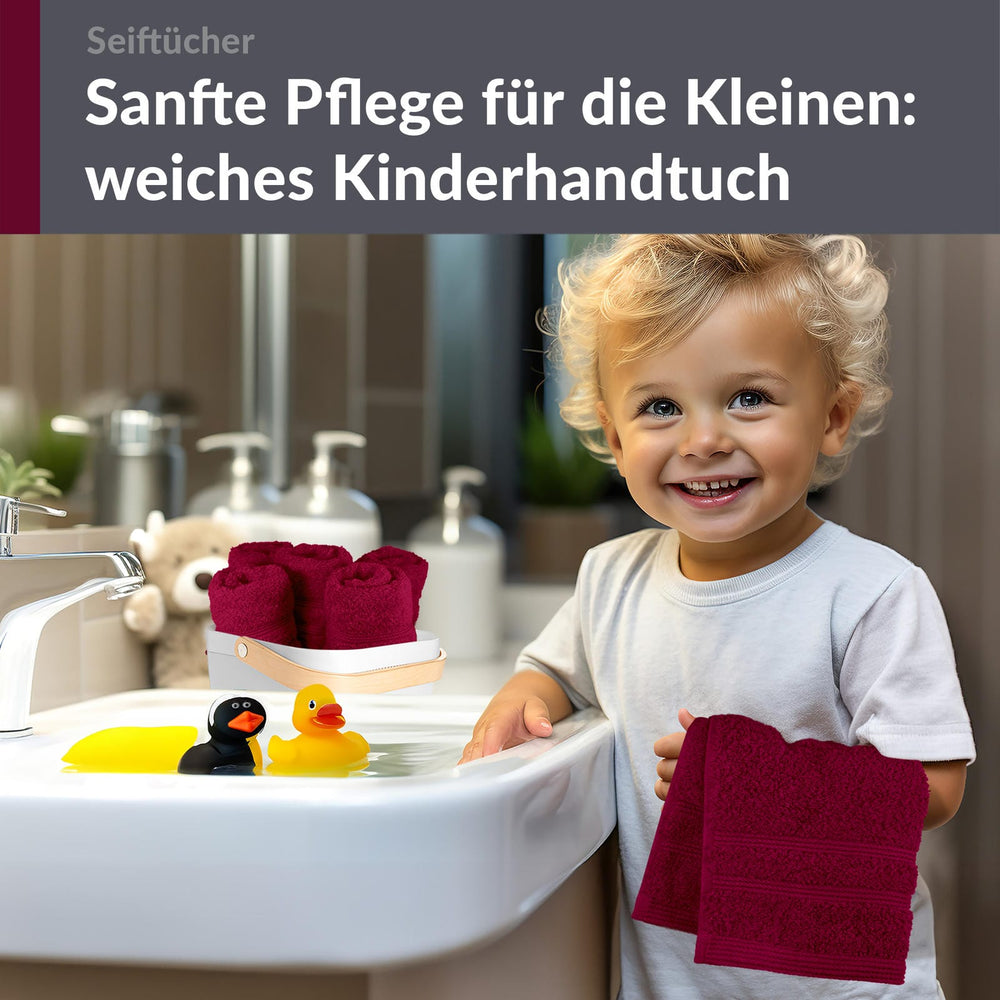 Waschlappen Set 30x30 cm 6 Stück Kirsch - Rot