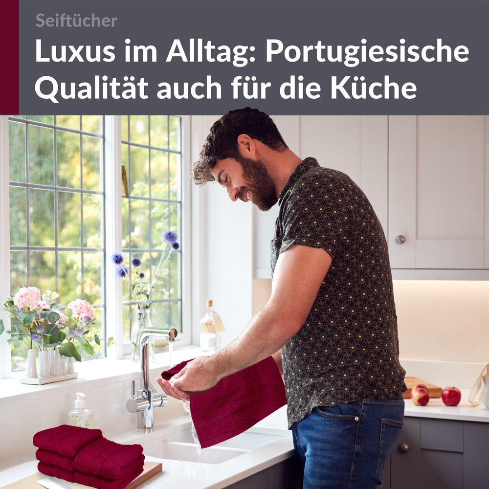 Waschlappen Set 30x30 cm 6 Stück Kirsch - Rot