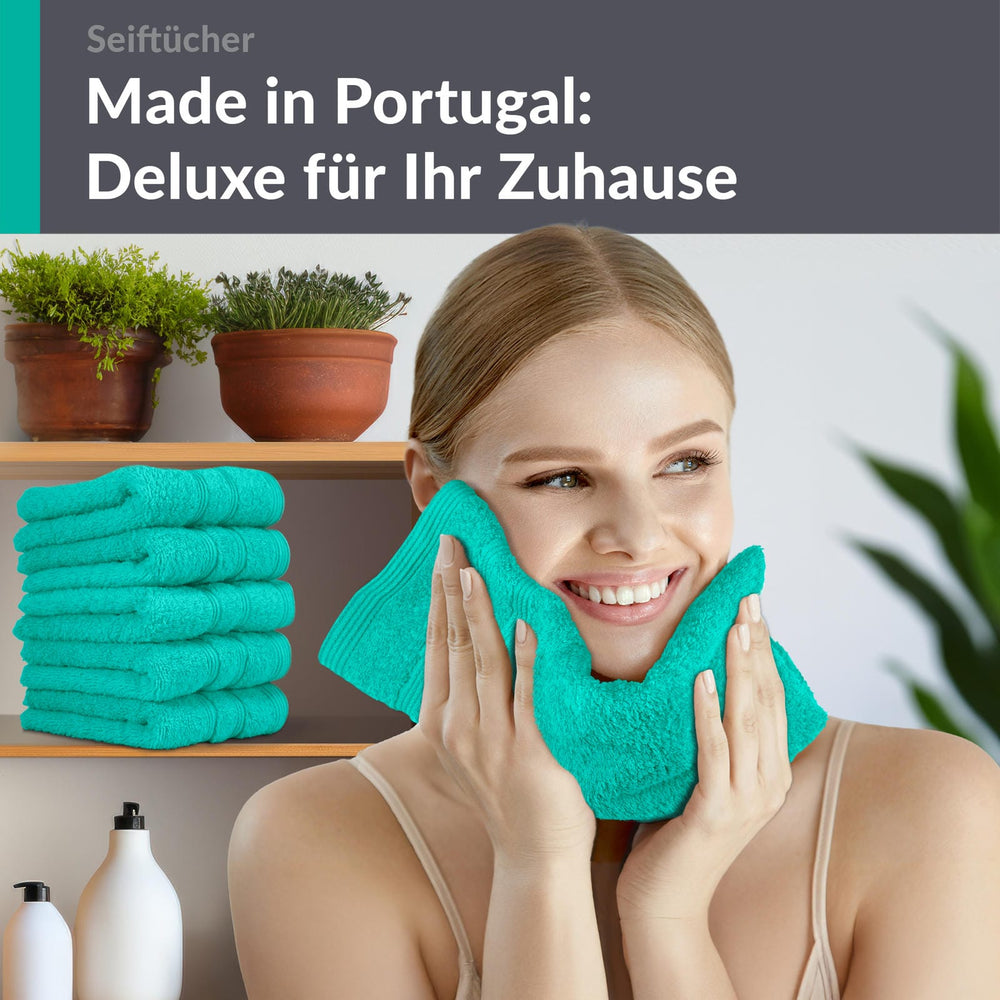 Waschlappen Set 30x30 cm 6 Stück Türkis - Meer