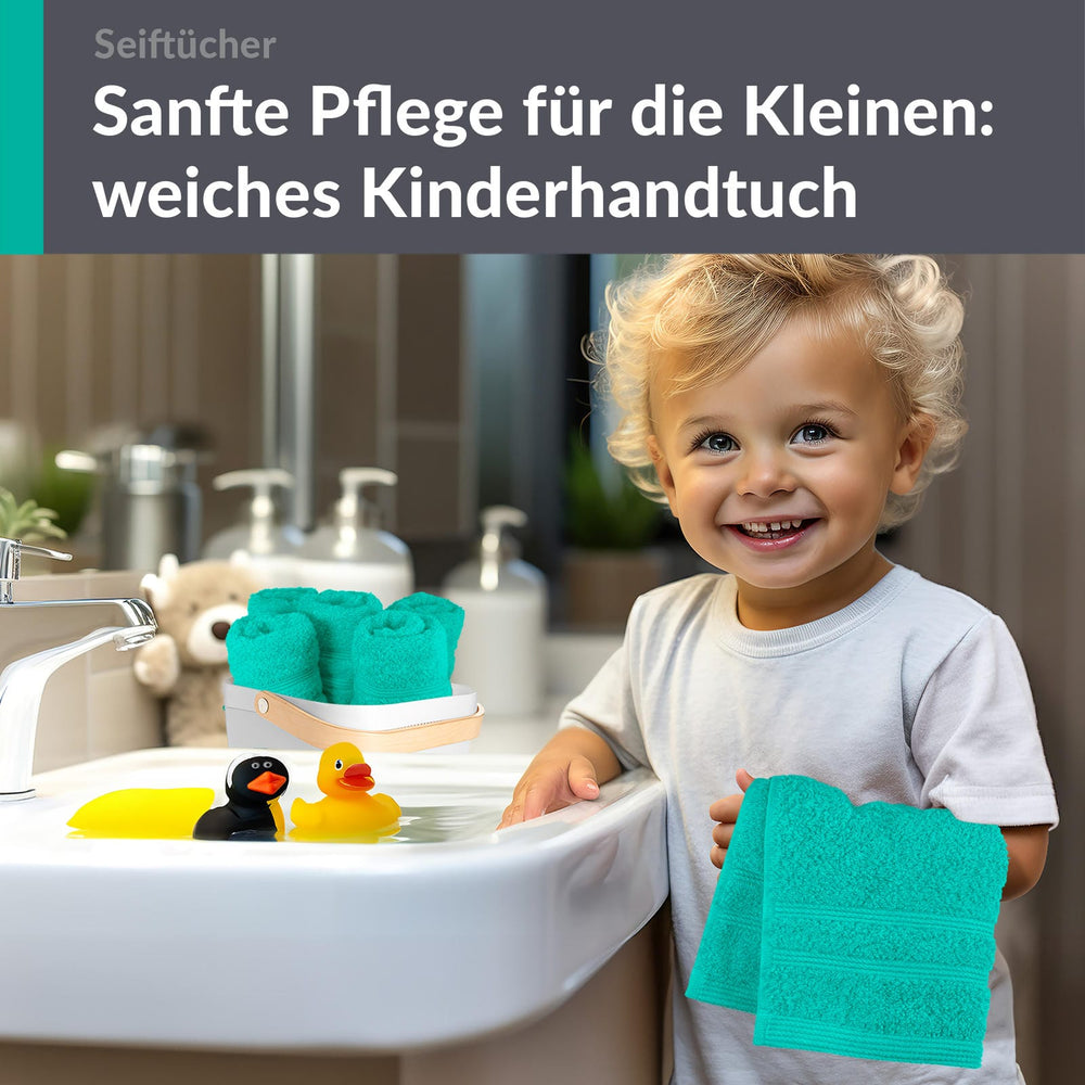 Waschlappen Set 30x30 cm 6 Stück Türkis - Meer