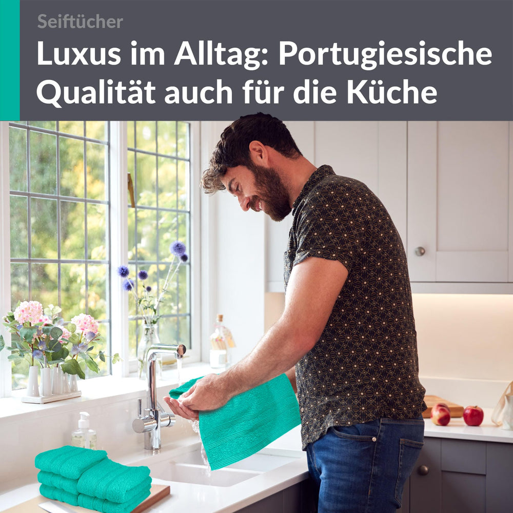 Waschlappen Set 30x30 cm 6 Stück Türkis - Meer