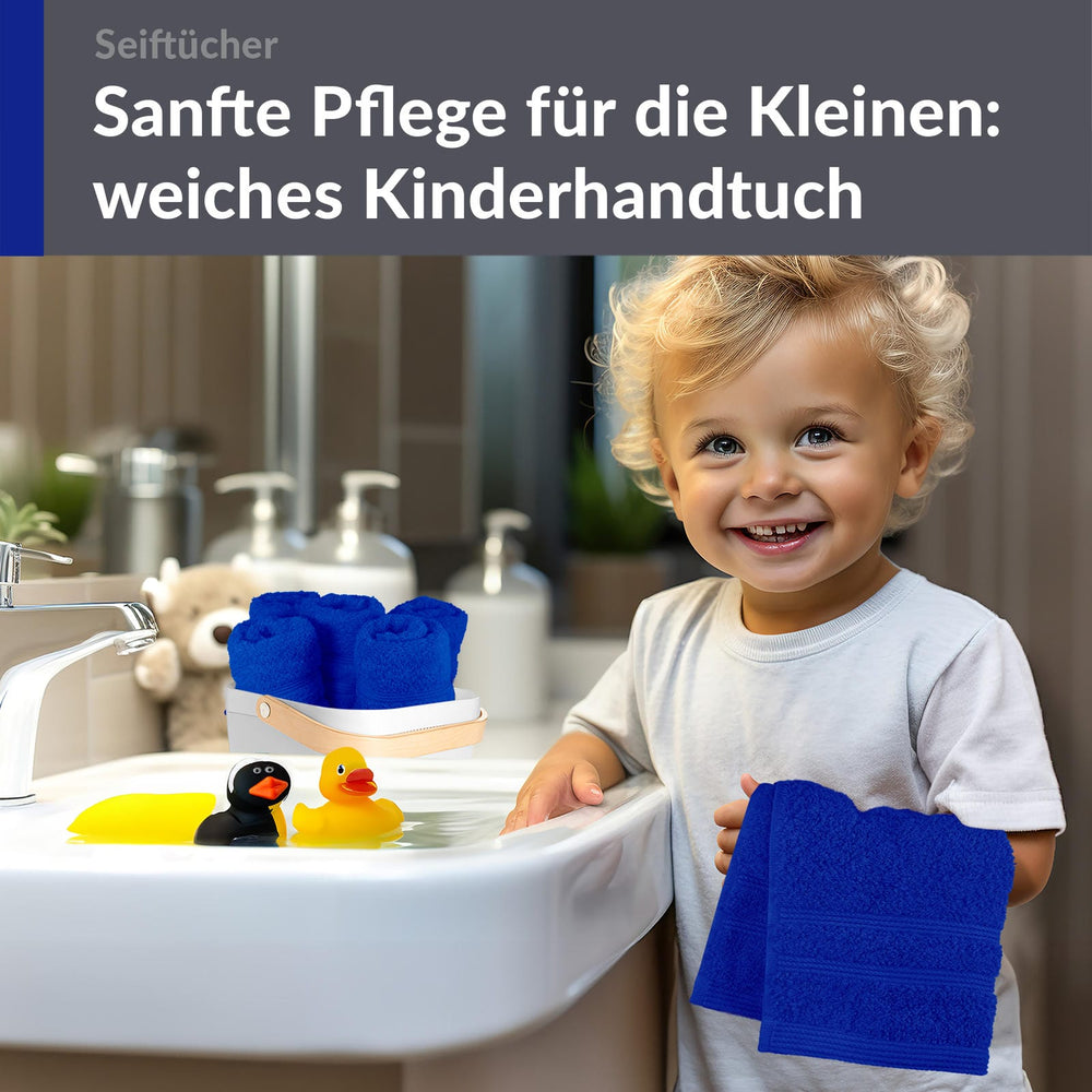 Waschlappen Set 30x30 cm 6 Stück Blau - Azur