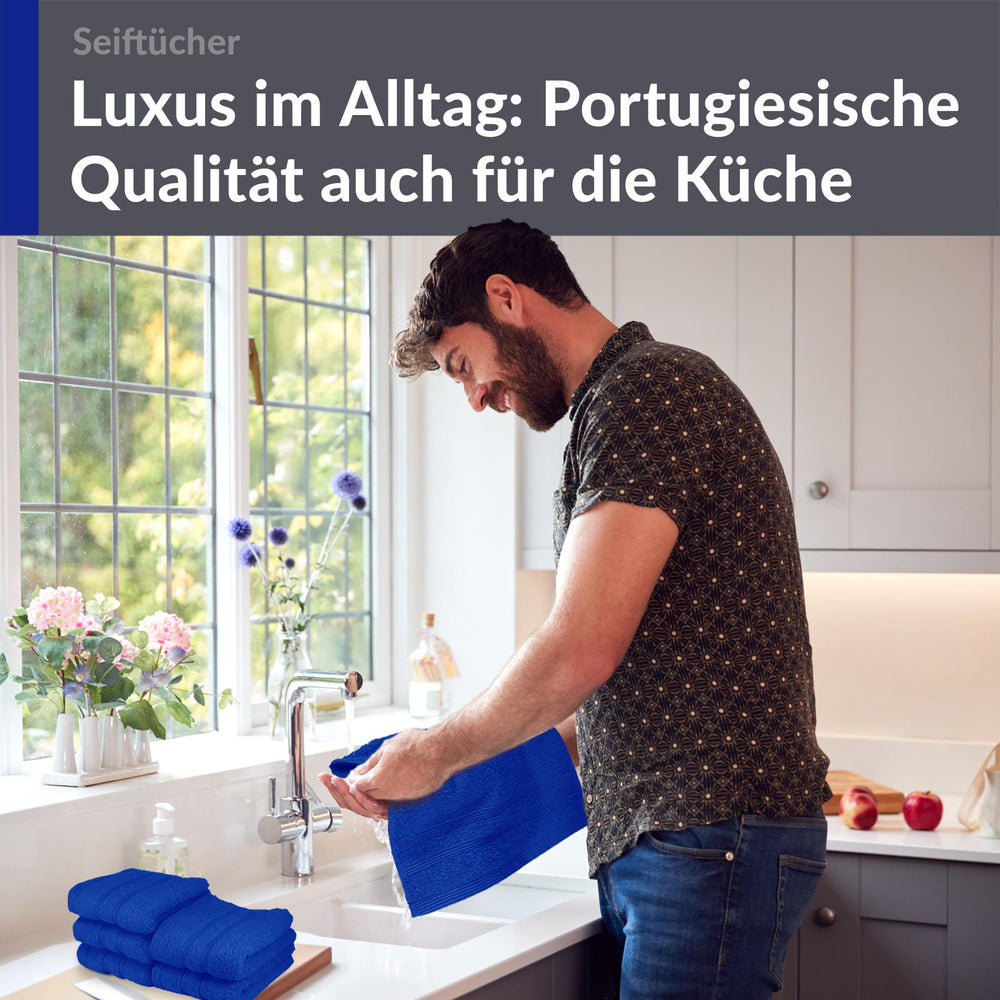 Waschlappen Set 30x30 cm 6 Stück Blau - Azur