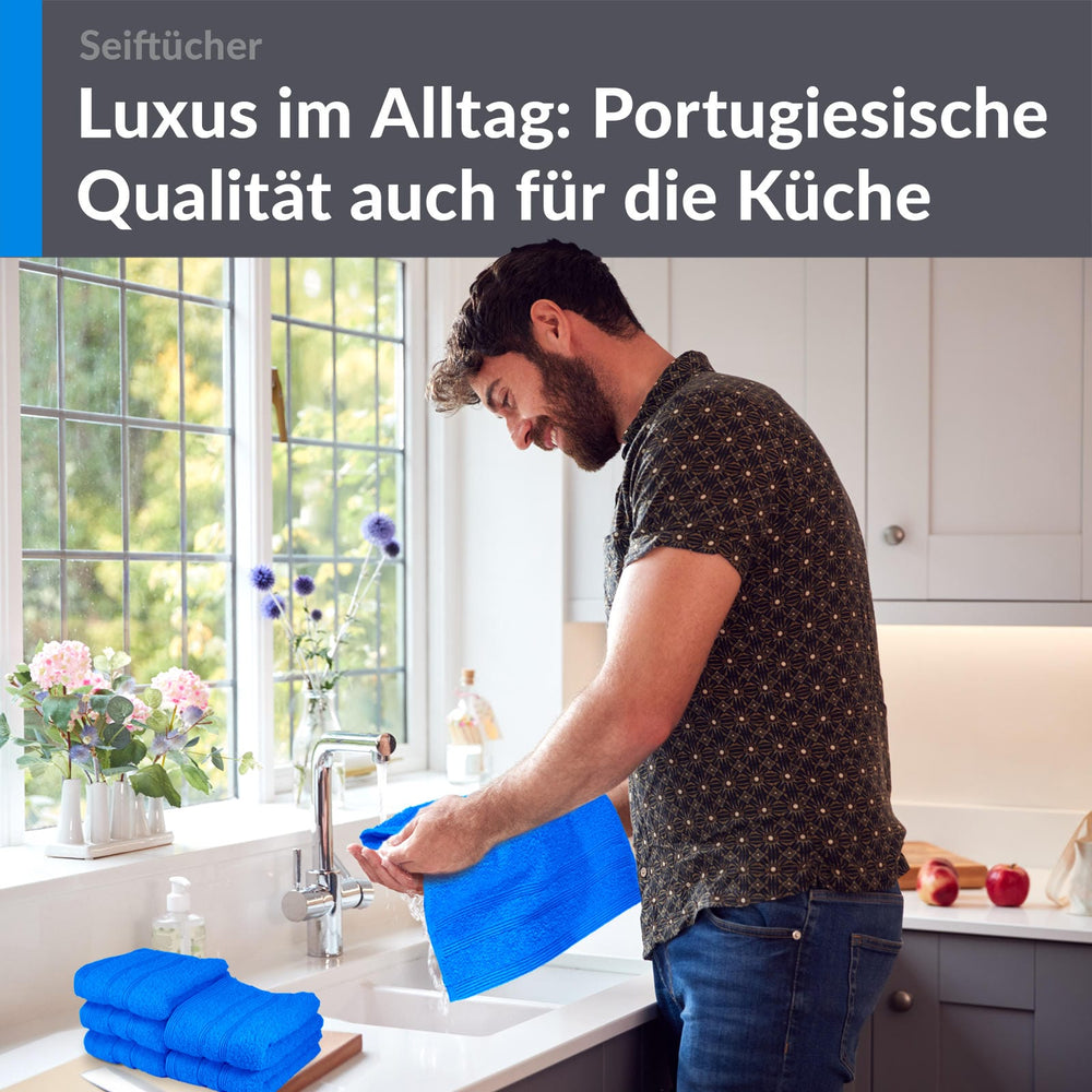 Waschlappen Set 30x30 cm 6 Stück Blau - Karibik