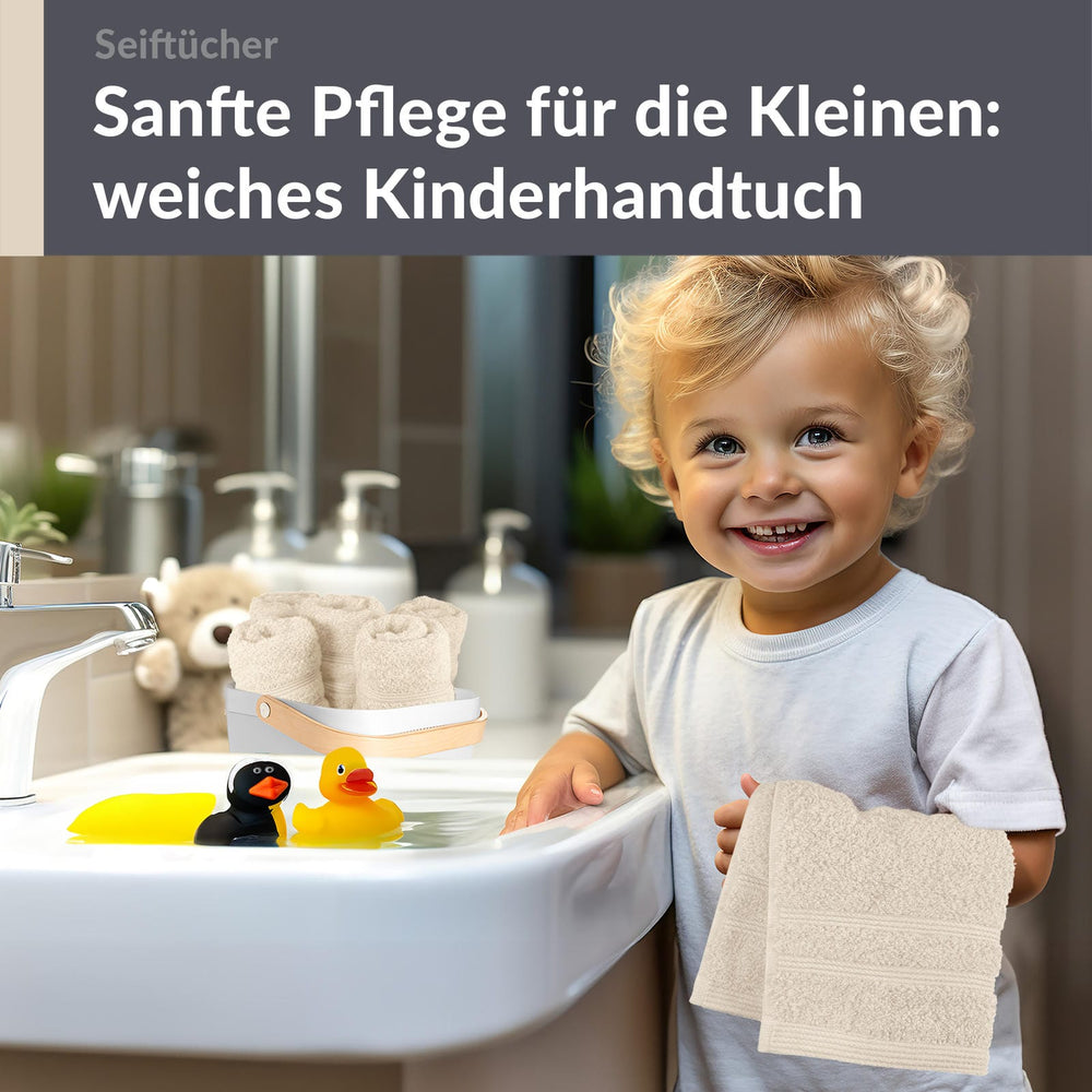 Waschlappen Set 30x30 cm 6 Stück Natur