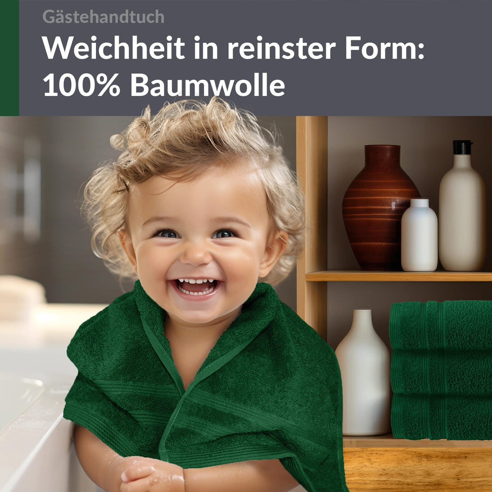 Gästehandtücher Set 30x50 cm 4 Stück Grün - Tannen