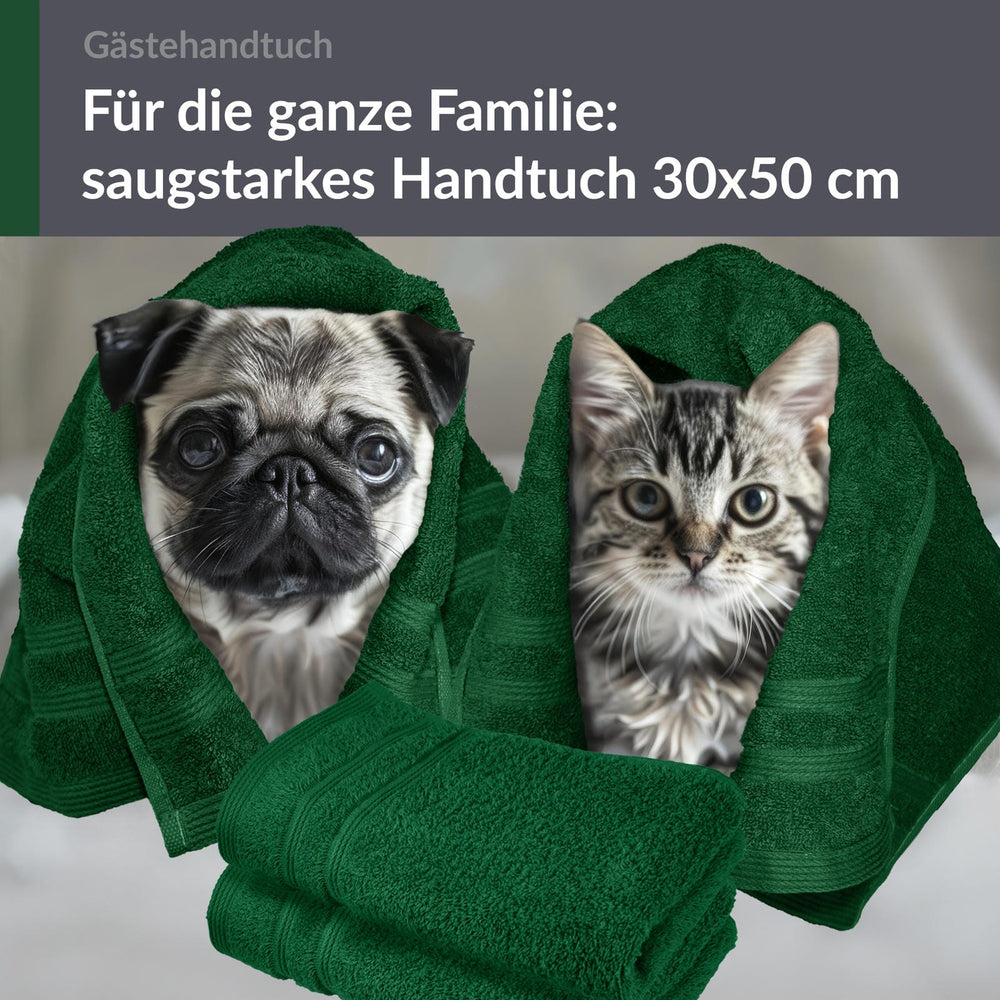 Gästehandtücher Set 30x50 cm 4 Stück Grün - Tannen