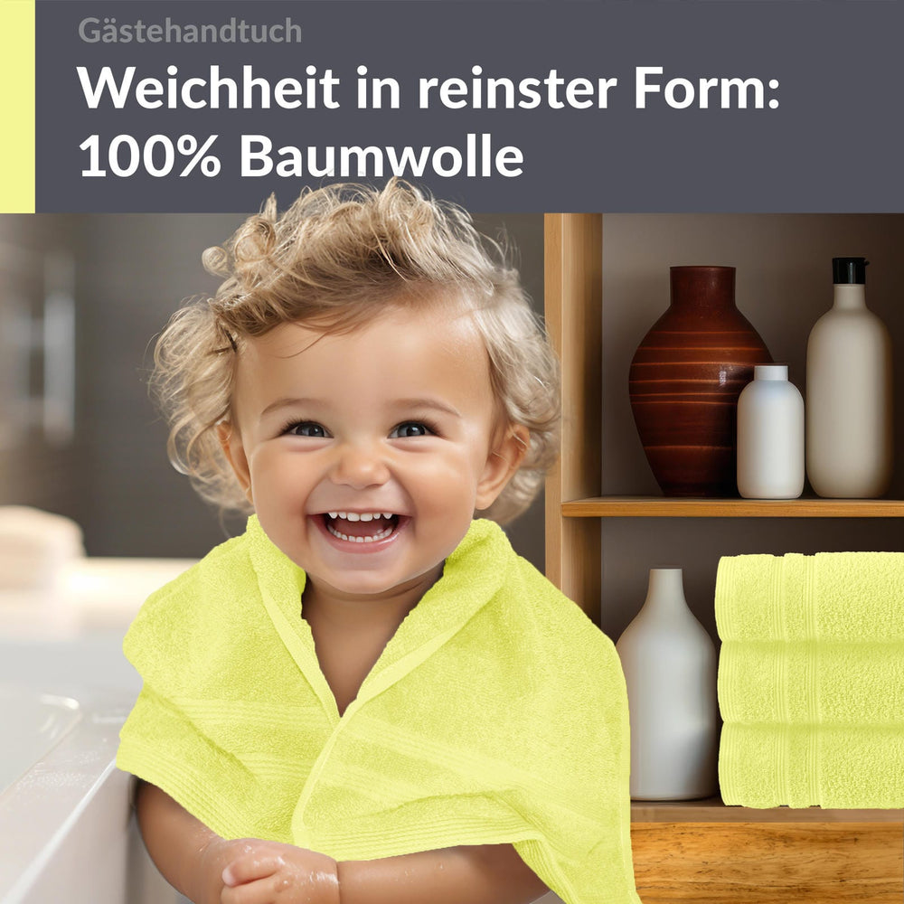 Gästehandtücher Set 30x50 cm 4 Stück Grün - Anis