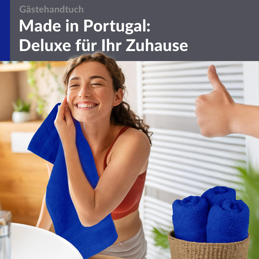 Gästehandtücher Set 30x50 cm 4 Stück Blau - Azur