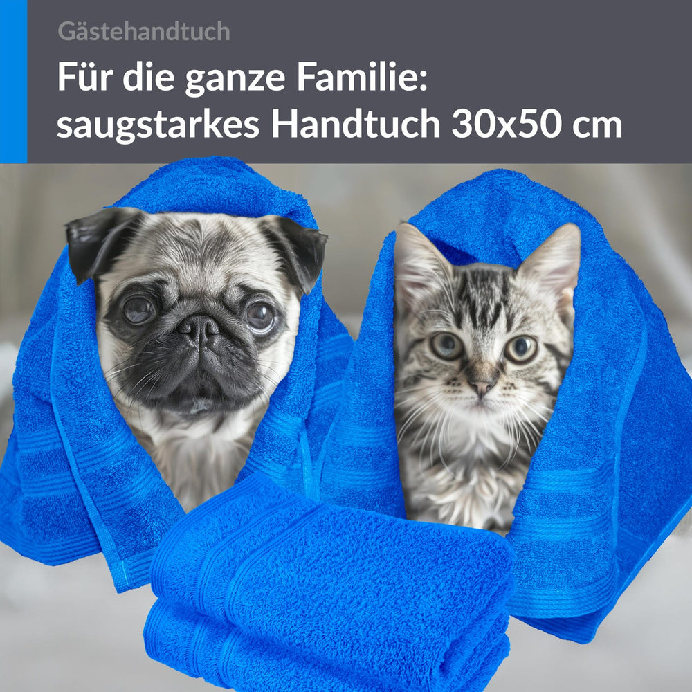 Gästehandtücher Set 30x50 cm 4 Stück Blau - Karibik