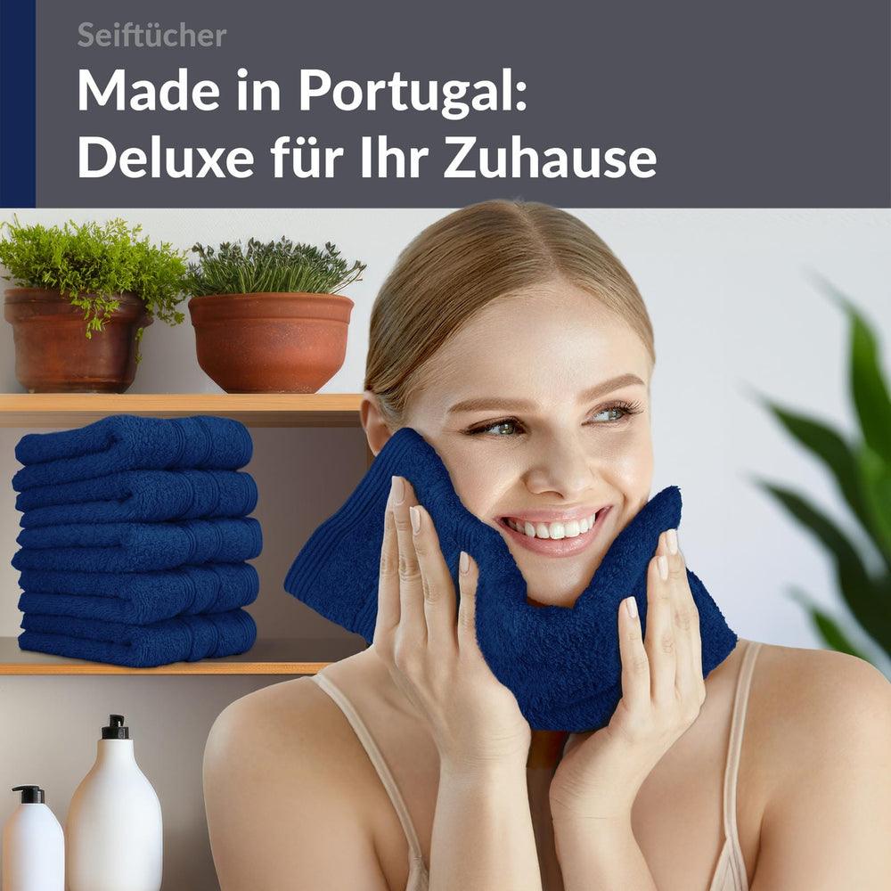 Waschlappen Set 30x30 cm 6 Stück Blau - Marine