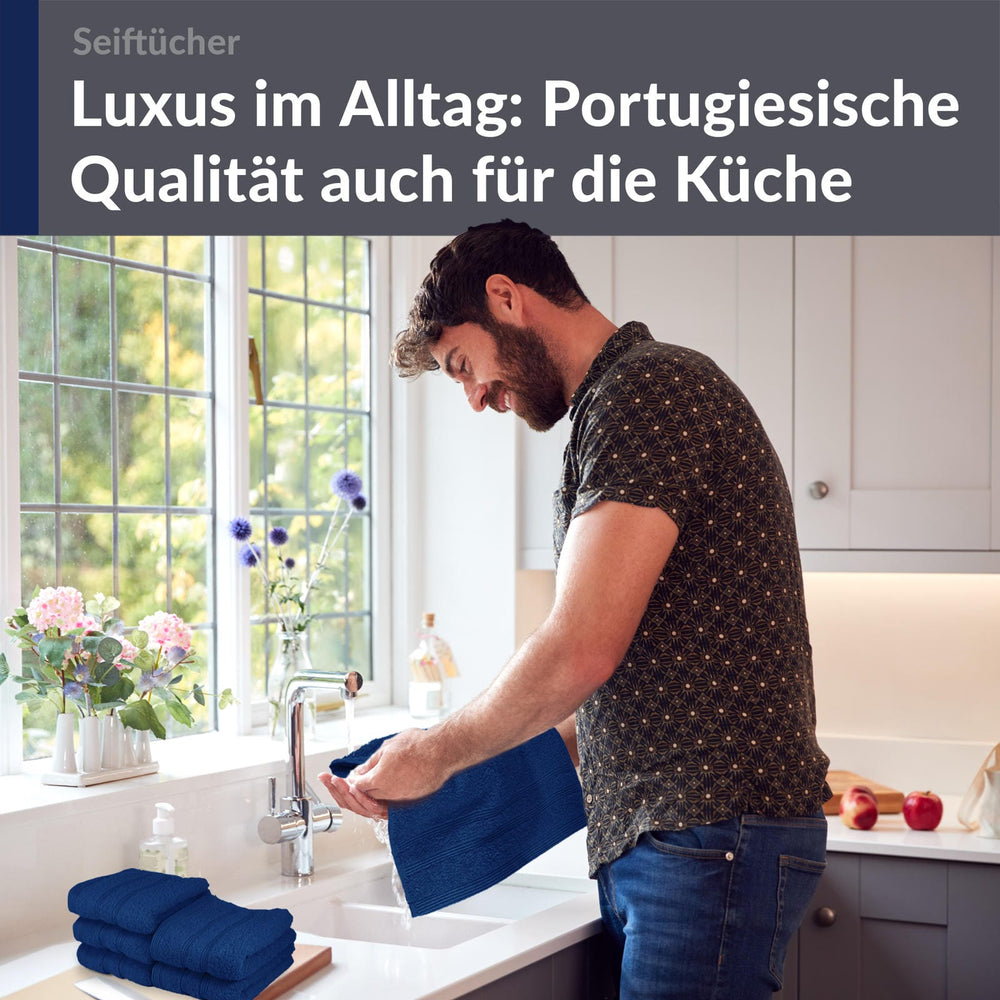 Waschlappen Set 30x30 cm 6 Stück Blau - Marine
