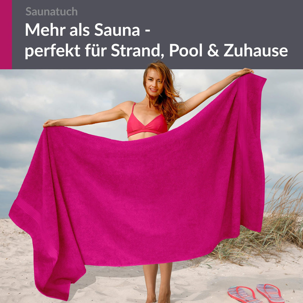 XXL Saunatuch extra lang 85x220 cm Pink - Purpur