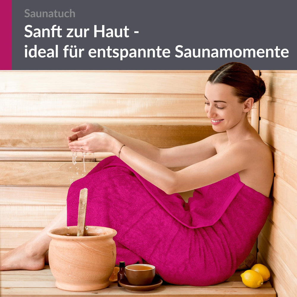 XXL Saunatuch extra lang 85x220 cm Pink - Purpur