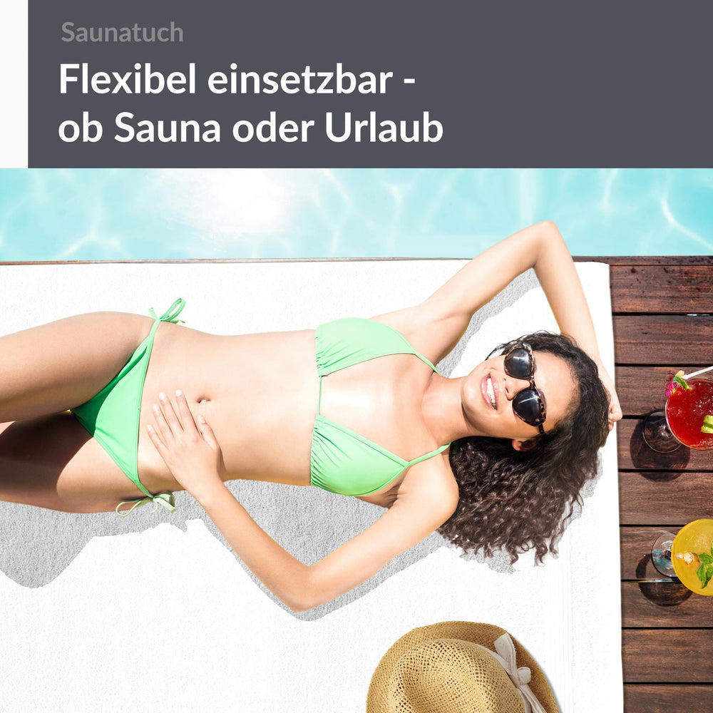 XXL Saunatuch extra lang 85x220 cm Weiß