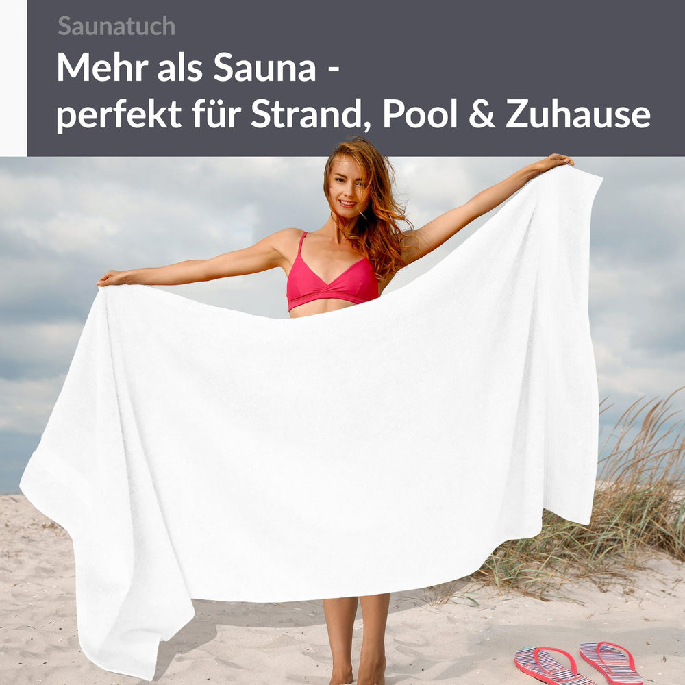 XXL Saunatuch extra lang 85x220 cm Weiß