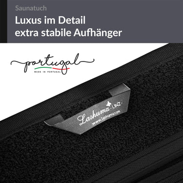 XXL Saunatuch extra lang 85x220 cm Schwarz