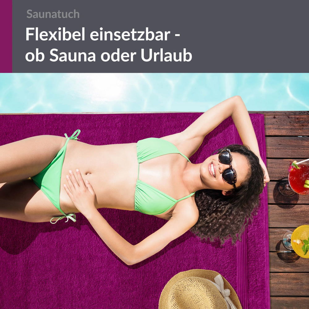 XXL Saunatuch extra lang 85x220 cm Violett - Orchidee