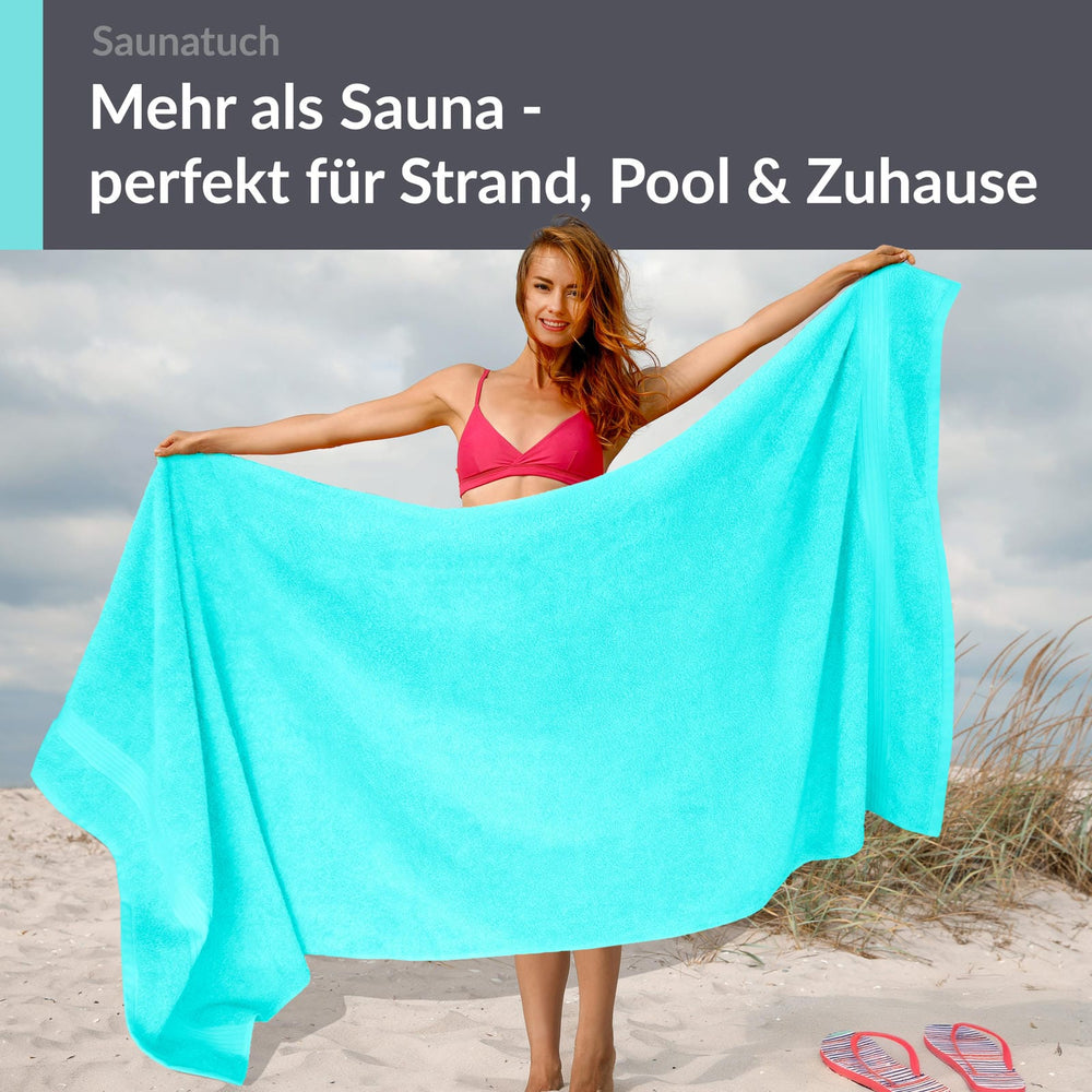 XXL Saunatuch extra lang 85x220 cm Türkis