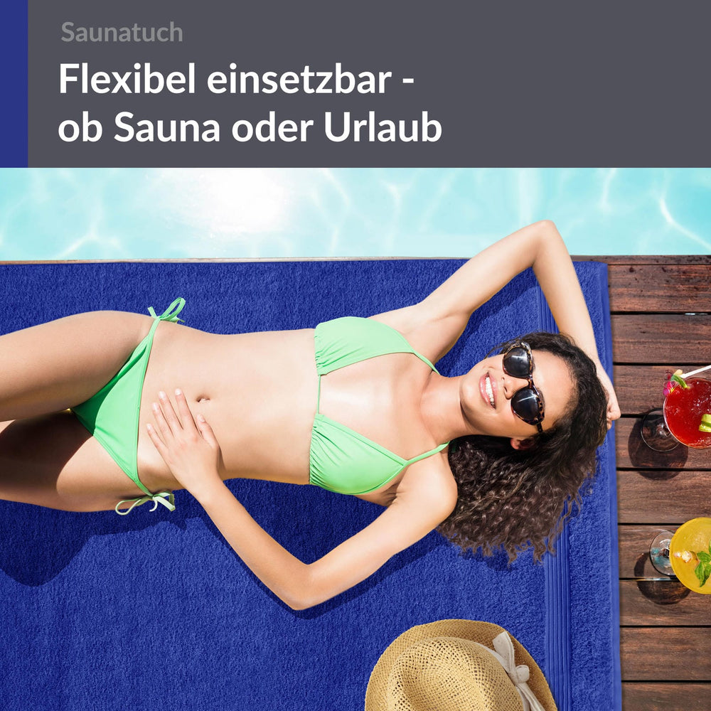 XXL Saunatuch extra lang 85x220 cm Blau - Königs