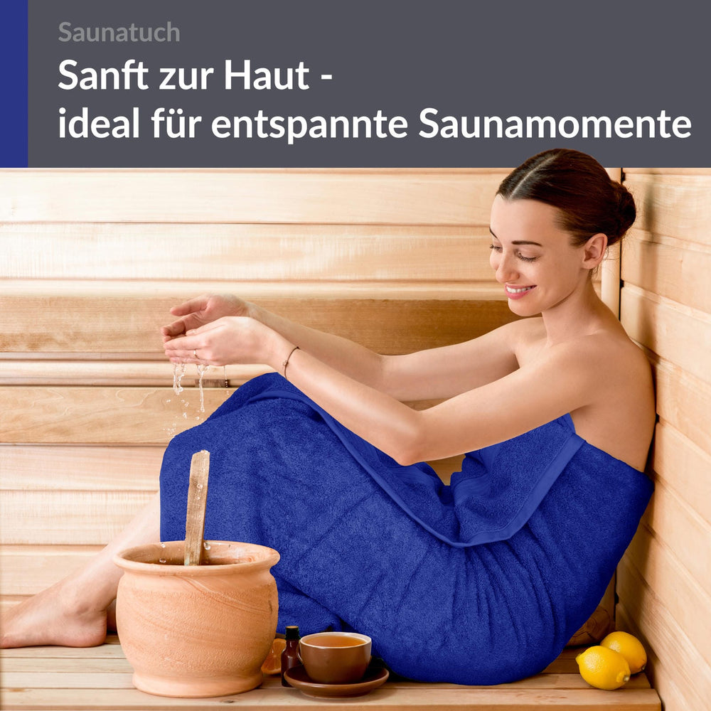 XXL Saunatuch extra lang 85x220 cm Blau - Königs