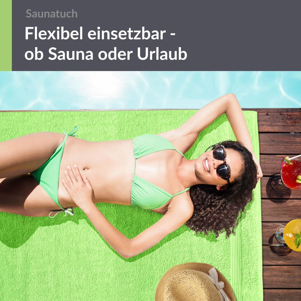 XXL Saunatuch extra lang 85x220 cm Grün - Apfel