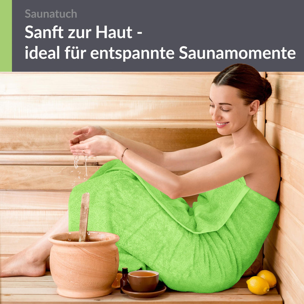 XXL Saunatuch extra lang 85x220 cm Grün - Apfel