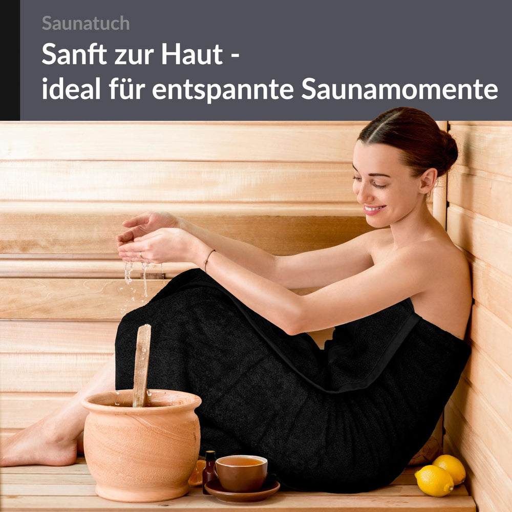 Saunahandtuch 100x200 cm extra groß Schwarz