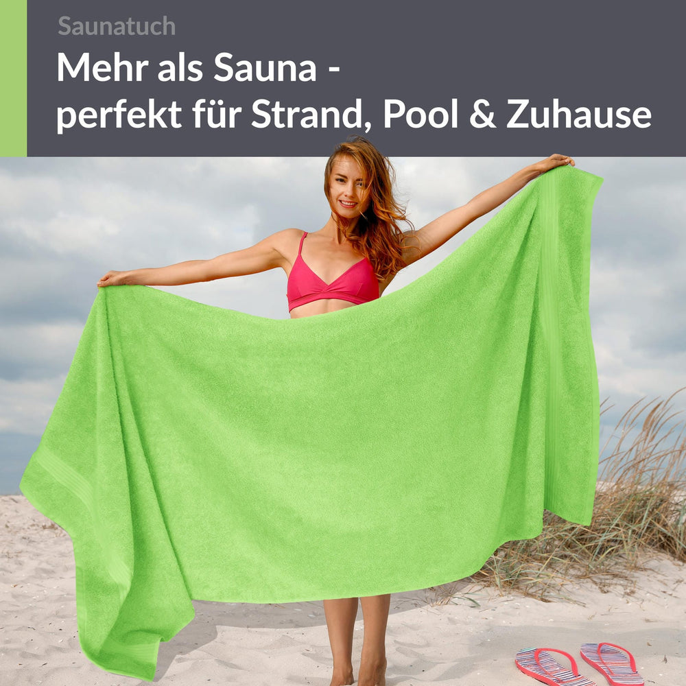 Saunahandtuch 100x200 cm extra groß Grün - Apfel