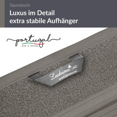 Saunahandtuch 100x200 cm extra groß Grau - Dunkelgrau