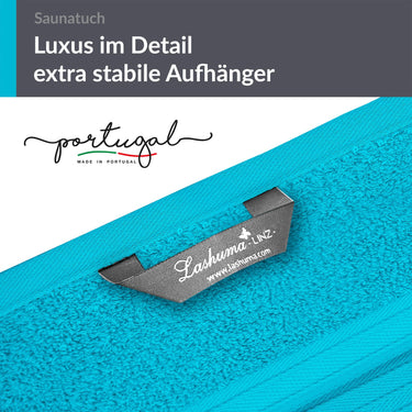Saunahandtuch 100x200 cm extra groß Blau - Aquamarin