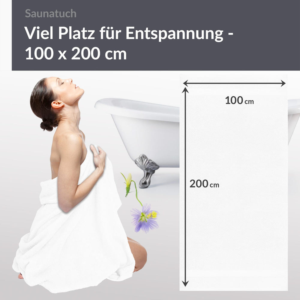 Saunahandtuch 100x200 cm extra groß Weiß