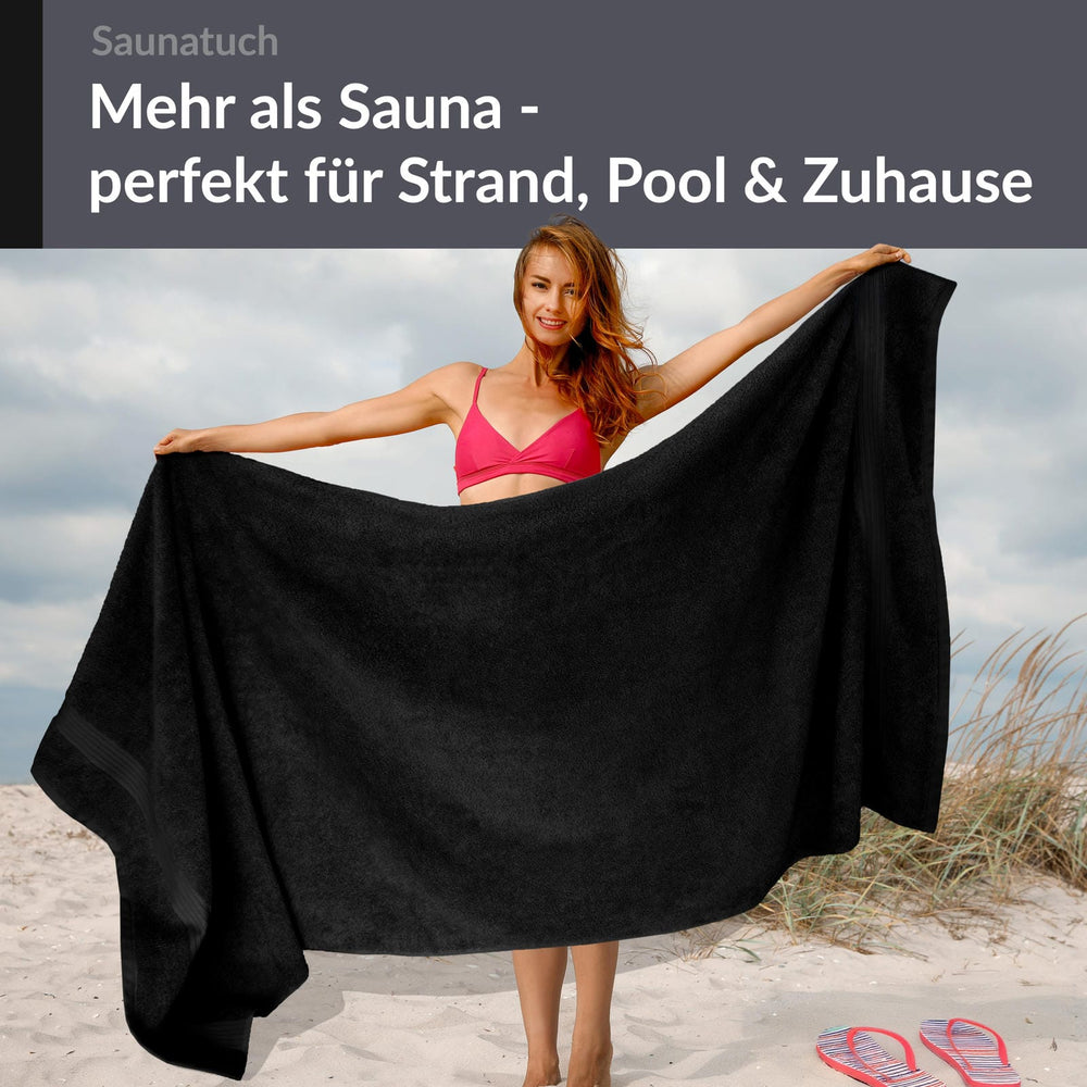 Saunahandtuch 70x200 cm Schwarz
