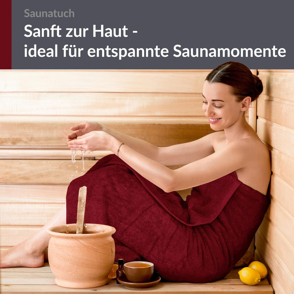 Saunahandtuch 70x200 cm Rot - Rubin