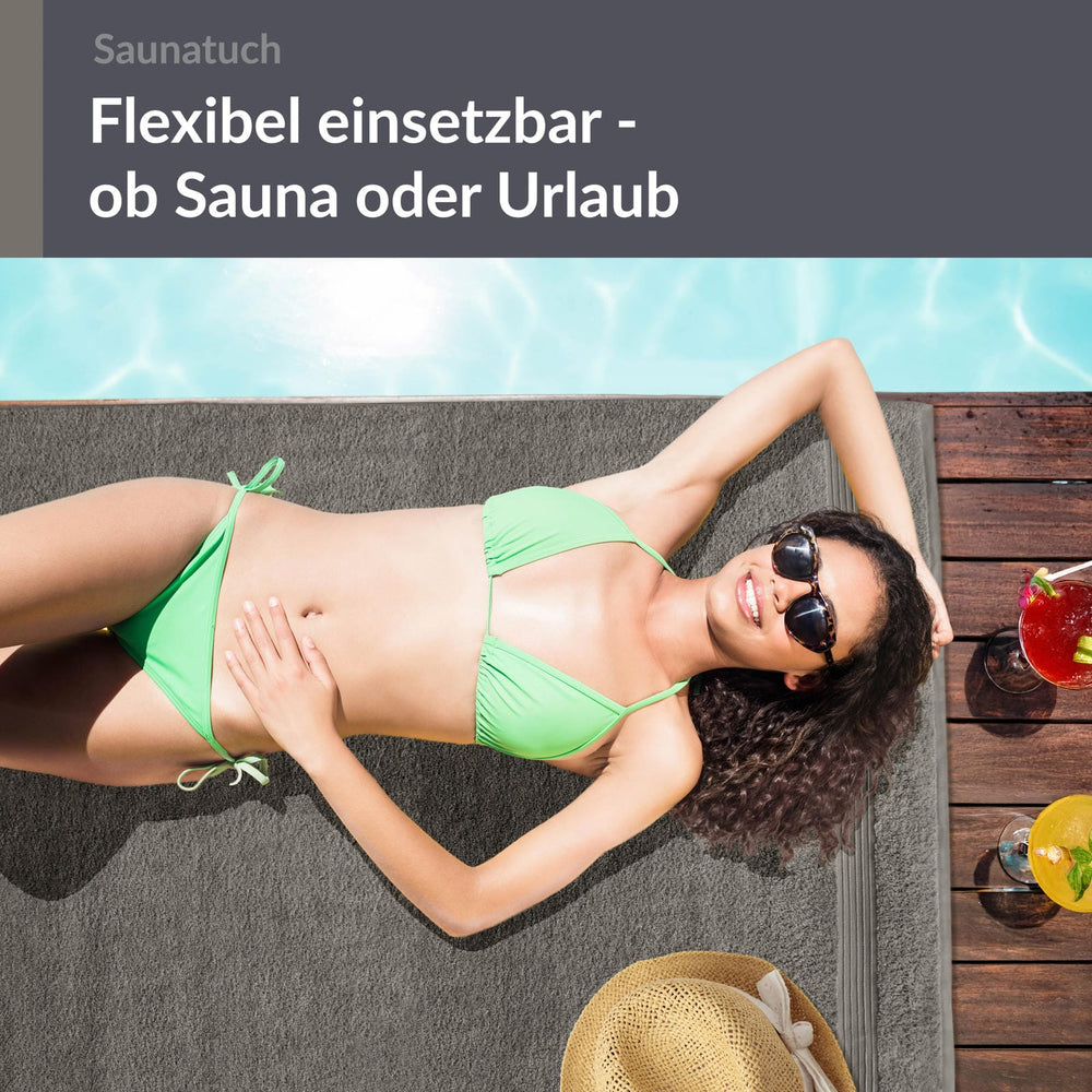 Saunahandtuch 70x200 cm Grau - Dunkel