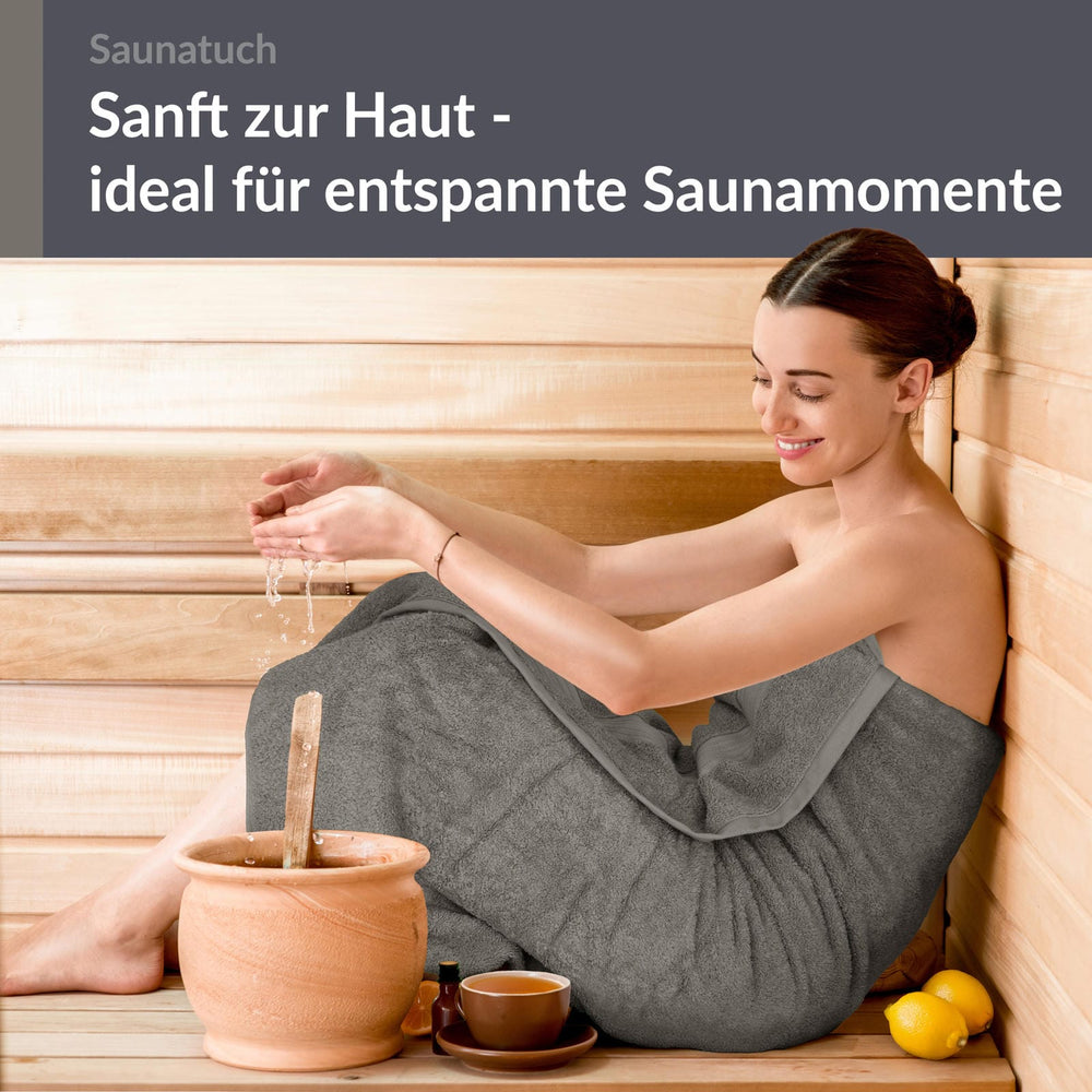 Saunahandtuch 70x200 cm Grau - Dunkel