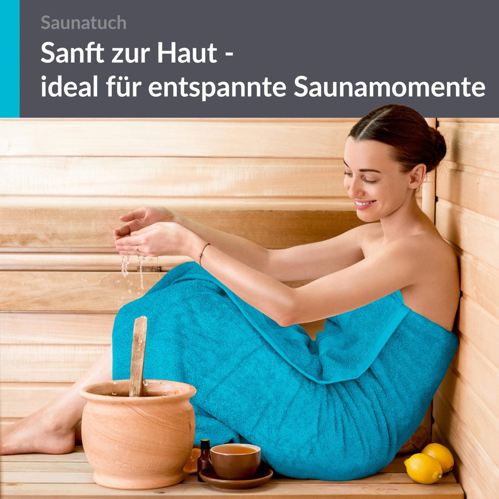 Saunahandtuch 70x200 cm Blau - Aquamarin