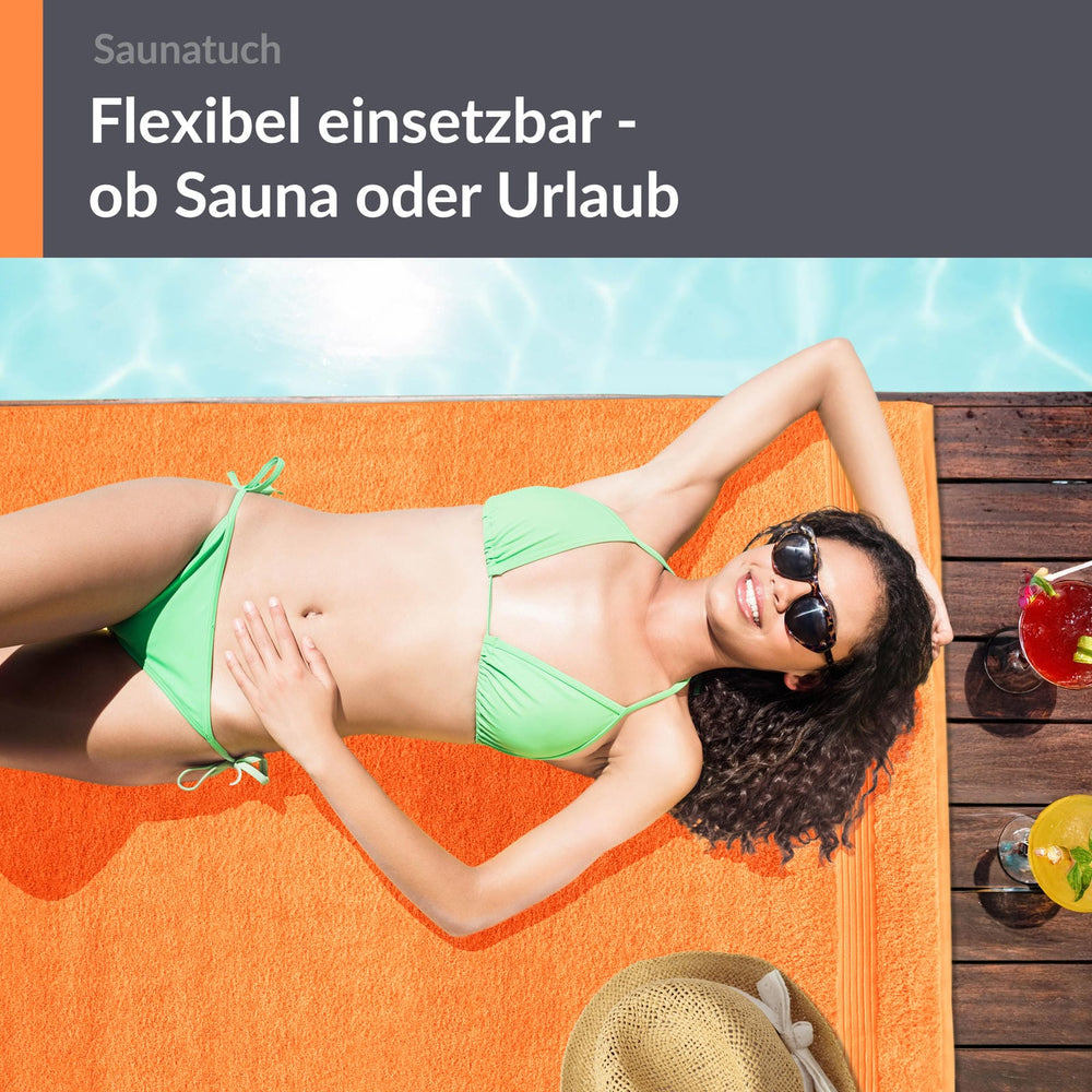 Saunahandtuch 70x200 cm Orange - Blutorange