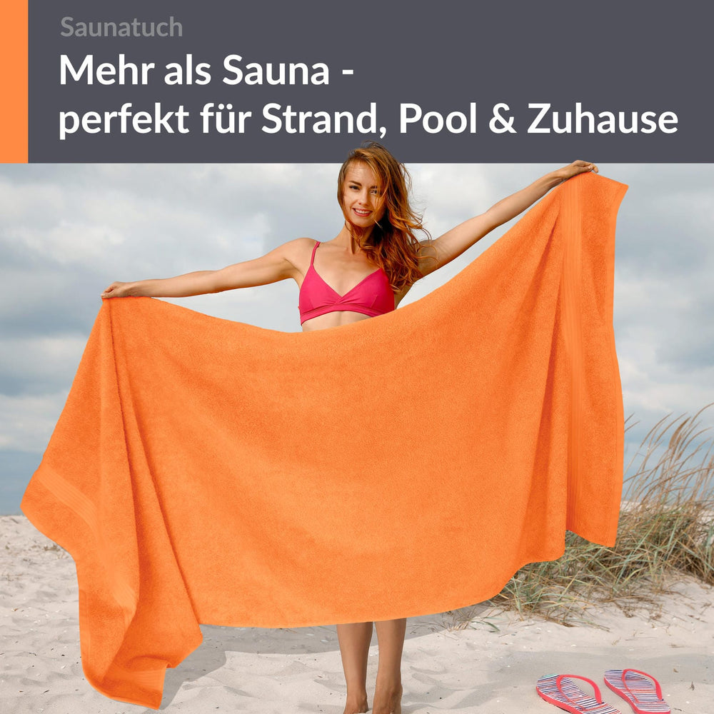 Saunahandtuch 70x200 cm Orange - Blutorange