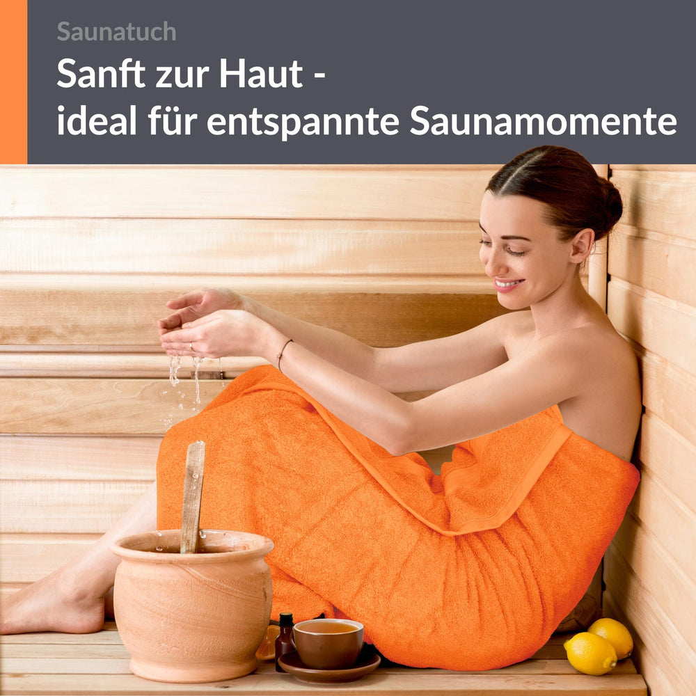 Saunahandtuch 70x200 cm Orange - Blutorange
